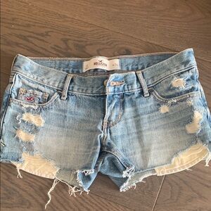 Hollister Blue Jean Shorts Distressed Cut-Off Style